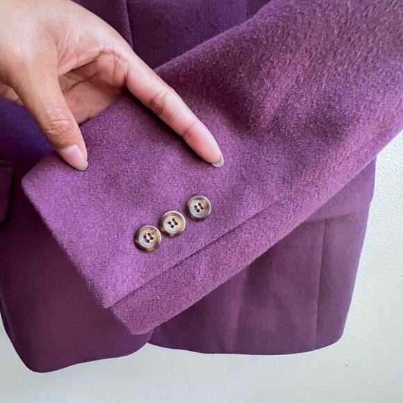VTG L.L. Bean Purple Wool & Cashmere Blazer 10P Academia Preppy Office Old Money - Picture 5 of 8